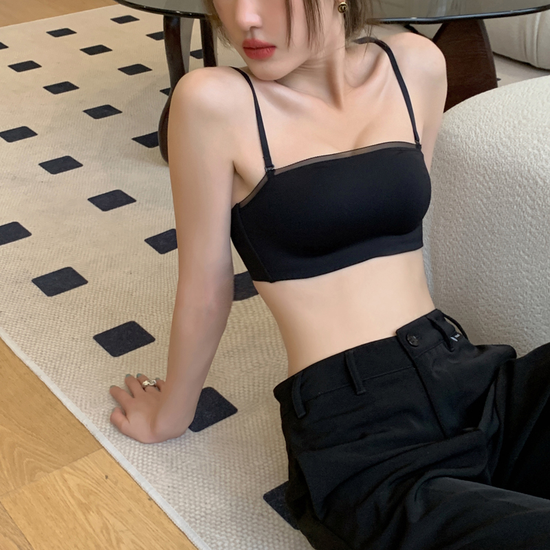 Strapless Anti-Exposure Bra for Women with Small Busts, Push-Up for a Larger Look, Seamless, Strapless, Non-Slip, Summer Wireless Bra Set