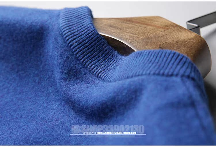 Ấm áp và thoải mái nam áo len len + cashmere dày ấm Slim nam vòng cổ đan áo len áo len nam