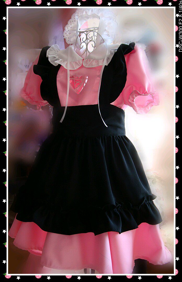 Maid outfit peach heart uniform temptation can be customized in various colors anime maid lala maid shop cosplay