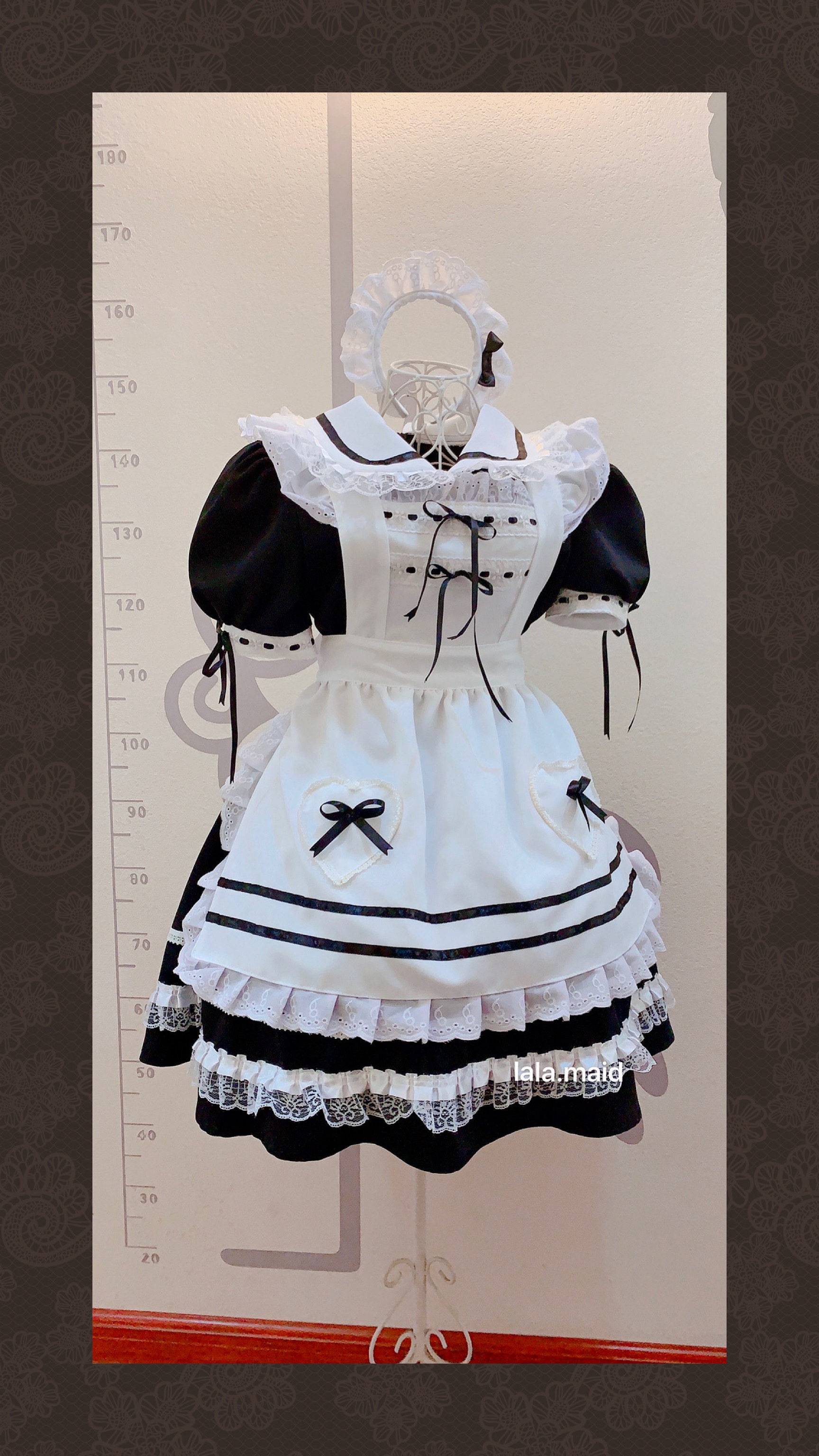 Old classic maid costume cosplay black and white Yuko Kokura sweet anime cosmaid outfit