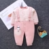 Em bé sơ sinh áo cotton Xiêm mùa xuân và mùa thu đông nam và nữ em bé cotton dày bông 0-6-12-18 quần áo trẻ em hàn quốc Áo liền quần
