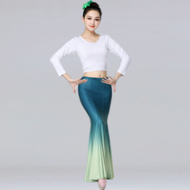 Dai ethnic dance suit with female peacock dance package hip skirt half body dress fish tail skirt art practice dress rehearsal dress