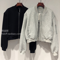 2022 Spring loaded new post-letter label Loose Han Van Space Cotton Short Baseball Suit Jacket Jacket Female Tide