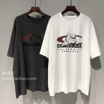 2022 spring and summer South Korea ulzzang new Sharpy dog pattern easing Han Fans down clothes missing short sleeve T-shirt female tide