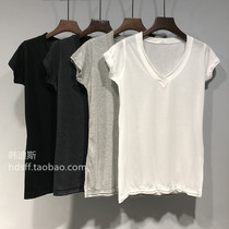 2021 spring and summer South Korea TH new net version V-neck thin simple and versatile casual student short-sleeved T-shirt women