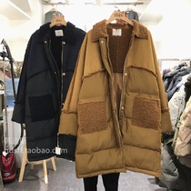 Cotton coat womens winter 2020 new loose down cotton clothes long lamb wool patchwork quilted jacket thickened jacket women