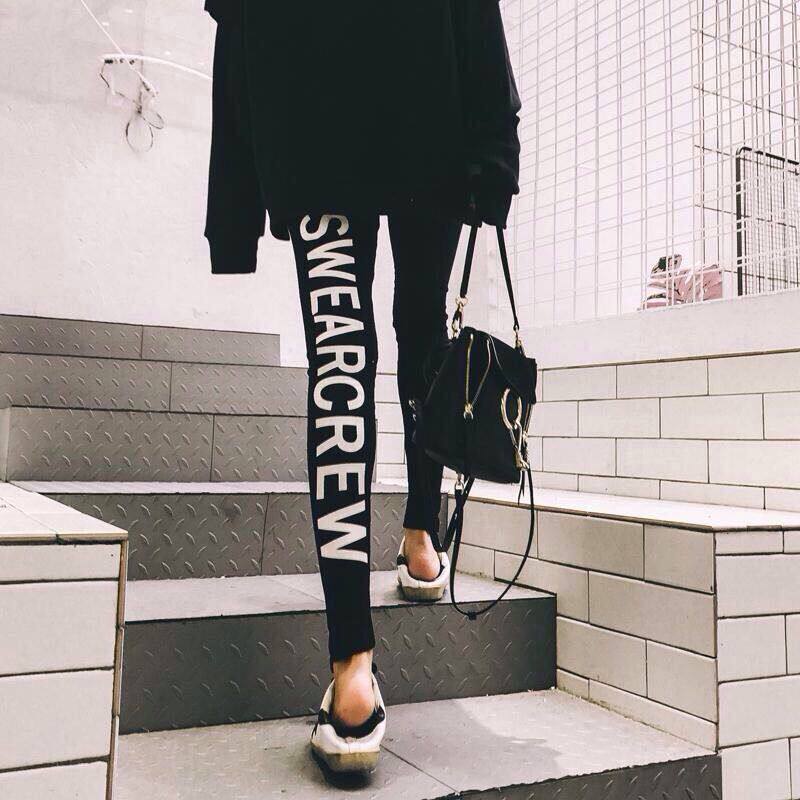 Korean version sports inside lap pants female outside wearing large size tight fit pure cotton high waist 90% spring summer thin and thin smoke tube pants