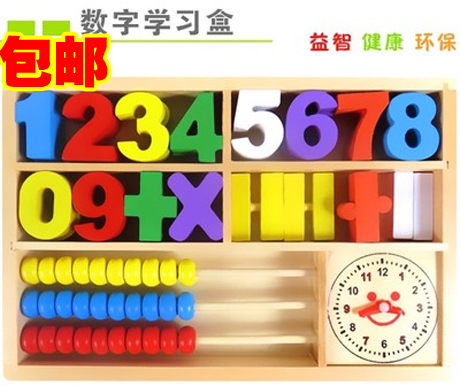 Children recognize number toys Montessori building blocks baby puzzle early education learning mathematics arithmetic abacus clock 3-6 years old