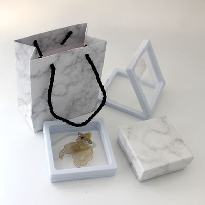 Plain and elegant bookmark packaging box, transparent box, marble-patterned paper box, fresh and clean bookmark display box