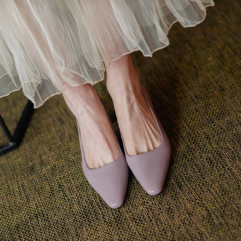 ann it moment aesthetic burst full ~ 2022 high heels female coarse heels net red career working single shoes 5 5cm