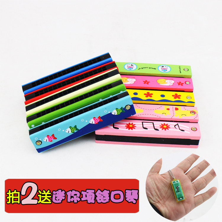 Hot selling 16-hole double row children's harmonica toddler toys whistle blowing musical instrument boys and girls gift educational aids