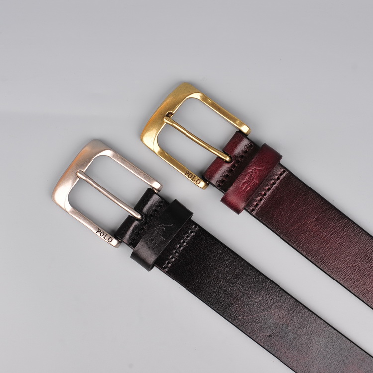 Polo foreign trade high-grade leather belt original single men's first layer cowhide belt Logo (simple packaging)