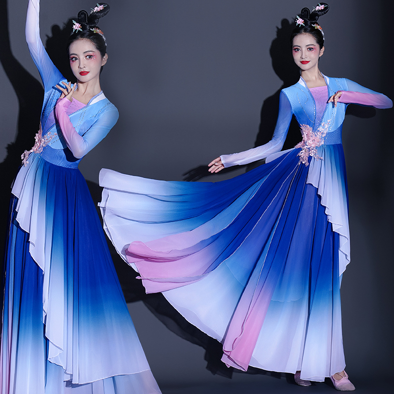Classical Dance Performance Costume for Women, Elegant 2025 New Model, Wang Yihan Practice Clothes, Art Exam Skirt, Chinese Style Dance Clothing