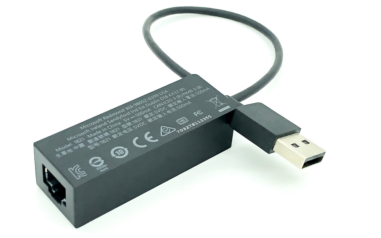 微软Microsoft Surface 1821有线千兆以太网卡 USB 3.0 转RJ45 Gigabit Ethernet Adapter Ejs-00002 1000M 支持局域网唤醒 可限制ip 地址跟踪
