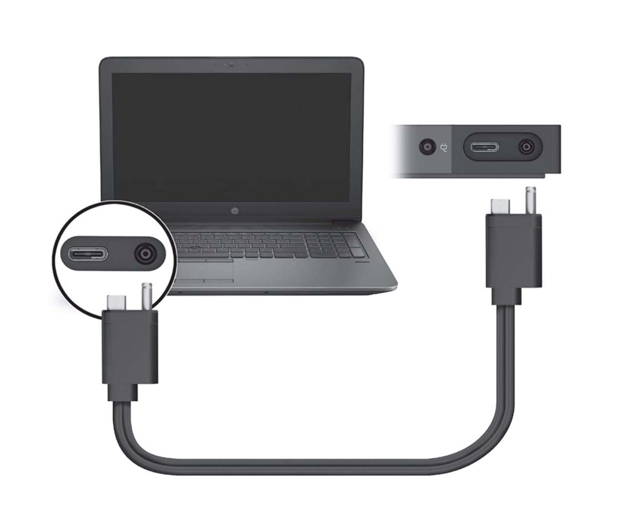 惠普雷电3 霹雳3 电源数据线 Thunderbolt 3 Power Cable A 100W 40Gbps 843010-001 拓展坞数据线