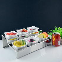 Stainless Steel Fruit Dish Rack Ceramic Bowl Salad Bowl KTV Snack Saucepan Saucepan Bowls Buffet Fire Pot Shop Seasoning Sauces