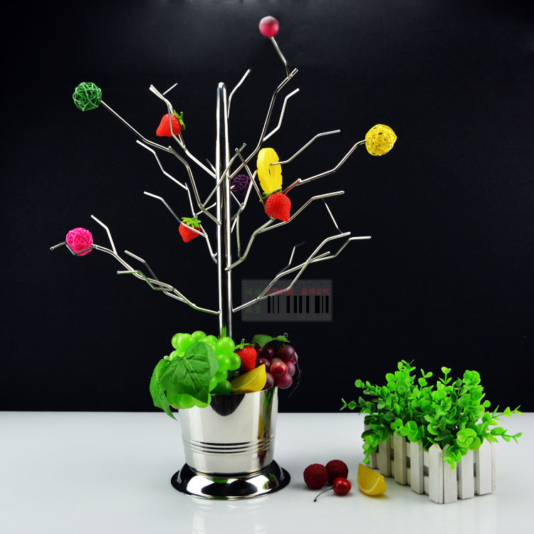 Cold buffet KTV bar art Christmas tree fruit plate fruit platter stainless steel water fruit tree ice bucket bracket