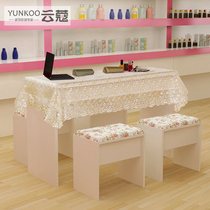 Nail table cover table cover desktop pad cloth mat Net red lace rectangular Nordic small luxury fabric