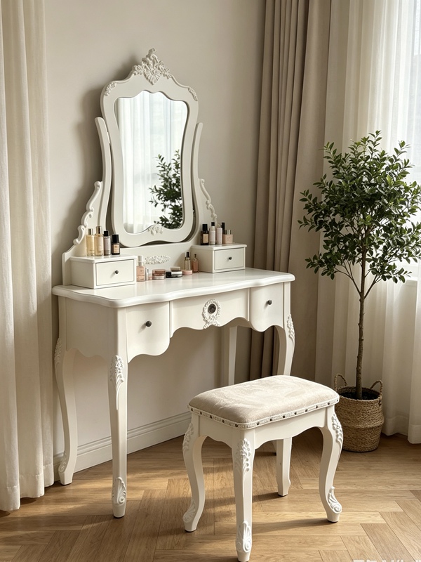 Special Price for Original Export Orders! Three-Piece Vintage Carved Dressing Table Set from the Famous British Brand Homesdirect365