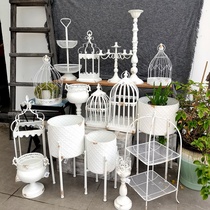 French country style home garden decorations wrought wrought Candlestick ornaments garden gardening flower groceries groceries