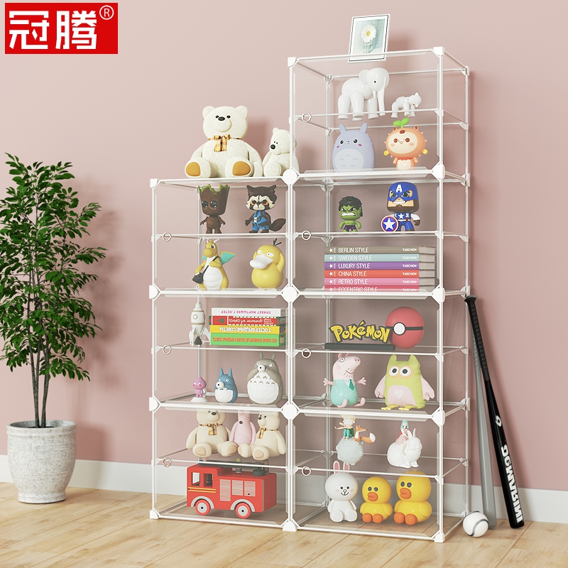 Transparent hand-run rack toy display cabinet Lego model building blocks car aircraft small ornaments storage commodity display cabinet