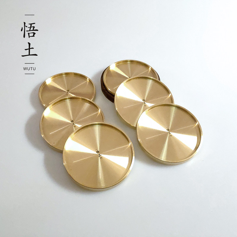 Copper coaster Household insulation Japanese creative master Teacup pad High end tea ceremony accessories Tea set
