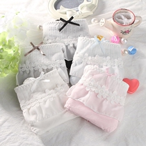 Fat plus size pure cotton high waist panties 200 kg fat cute sweet girl triangle underpants lace