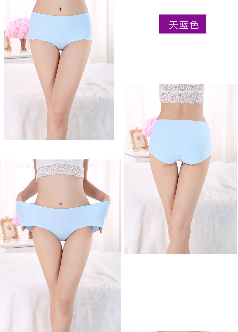 Một mảnh băng lụa đồ lót kích thước lớn ở eo cao hip thoáng khí 200 pounds cotton quần tóm tắt mùa hè không có dấu vết nữ quần chip nữ đẹp