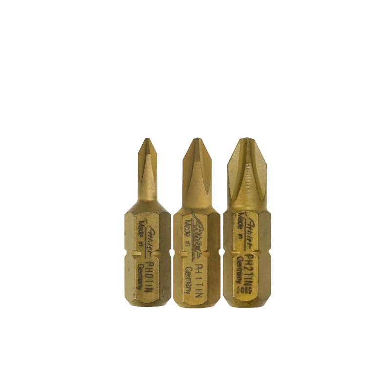 German ATHLET PLUS HARD WEARING TITANIUM ALLOY TIN CROSS SCREWDRIVER HEAD BATCH PH0 PH0 PH1 PH2 * 25mm