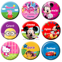 Cute childrens baby 100 Days party supplies back Gift Pony Polaroid custom badge can be printed name