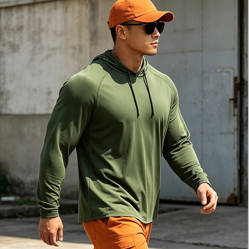 Men's Sports Sweatshirt, Autumn Outdoor Running Sun Protection Hoodie, Breathable Quick-Drying Casual Hoodie for Playing Sports and Fitness Men's Sports Sweatshirt, Autumn Outdoor Running Sun Protection Hoodie, Breathable Quick-Drying Casual Hoodie for Playing Sports and Fitness