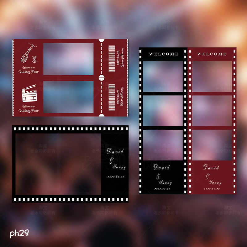 Ph29 Music Film Red Lines Cute Photobooth Frame Design Psd Format Template Ready to Use Ph29 Music Film Red Lines Cute Photobooth Frame Design Psd Format Template Ready to Use