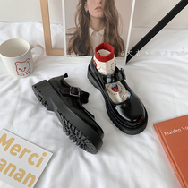 Mary Rare Shoes Woman 2022 Summer coarse heel with thick bottom Herben shoes Japanese JK small leather leather shoes with a pair of retro single shoes