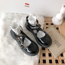 2021 spring Japanese Lolitas small leather shoes women thick soled Mary Jane black single shoes women wild college jk uniform