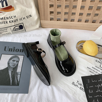 Japanese retro big head Mary Jane shoes 2021 new summer British wind versatile flat bottom soft girl JK small leather shoes women