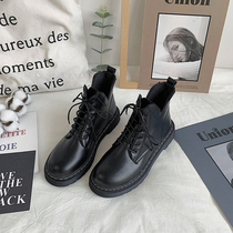 Black Martin boots female Inn Wind Winter students 100 hitchhiking small short boots Locomotive 2022 New Spring and Autumn Single