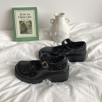 Korean chic day family small leather shoes female Inren hollowed-out womens college wind comeback ancient jk uniform Mary Jane Head Shoe
