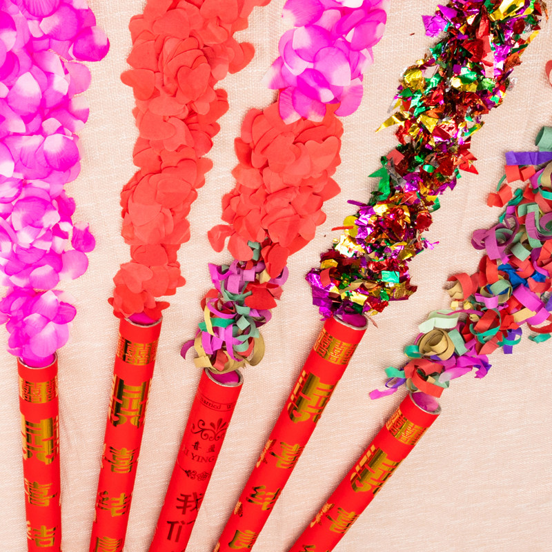Wedding spray tube Wedding salute Wedding hand-held fireworks tube Celebration salute Rose petal salute Wedding supplies