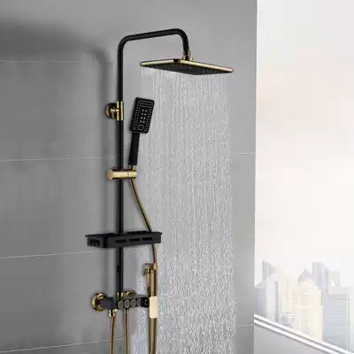 Light luxury Nordic shower set Household all-copper faucet Bathroom Bathroom wall-mounted pressurized nozzle powder room