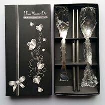 Stainless steel tableware set chopsticks spoon Fork three-piece set of physical shooting