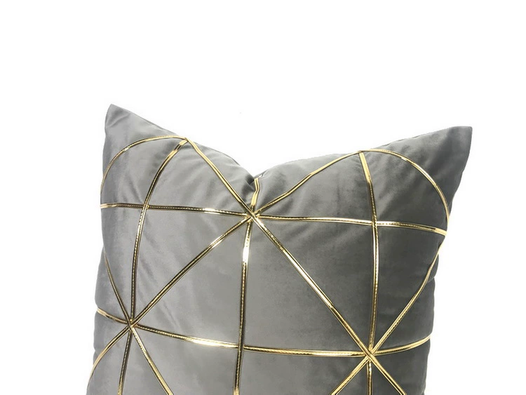 Golden MiG Dải Modern Light Luxury Postmodern Beige Grey Flannel Cushion Model Room Gối