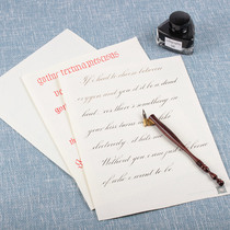 Flower ES practice paper oblique rod dip pen A4 double-sided 10 sheets of round body Gothic ER English calligraphy practice stickers BP