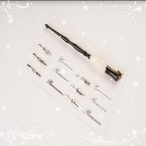 Dip pen practice copybook set English calligraphy es round body splicing black and white original wooden pen flower body fork pen English pen