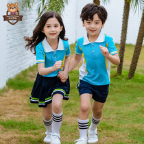 Kindergarten garden clothing cotton short-sleeved T-shirt sports summer childrens suit primary school uniform graduation photo class uniform