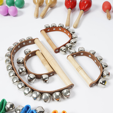 Детский бубен 奥尔夫乐器手握铃儿童幼儿园音乐手摇铃铛器材串铃幼儿玩具摇铃