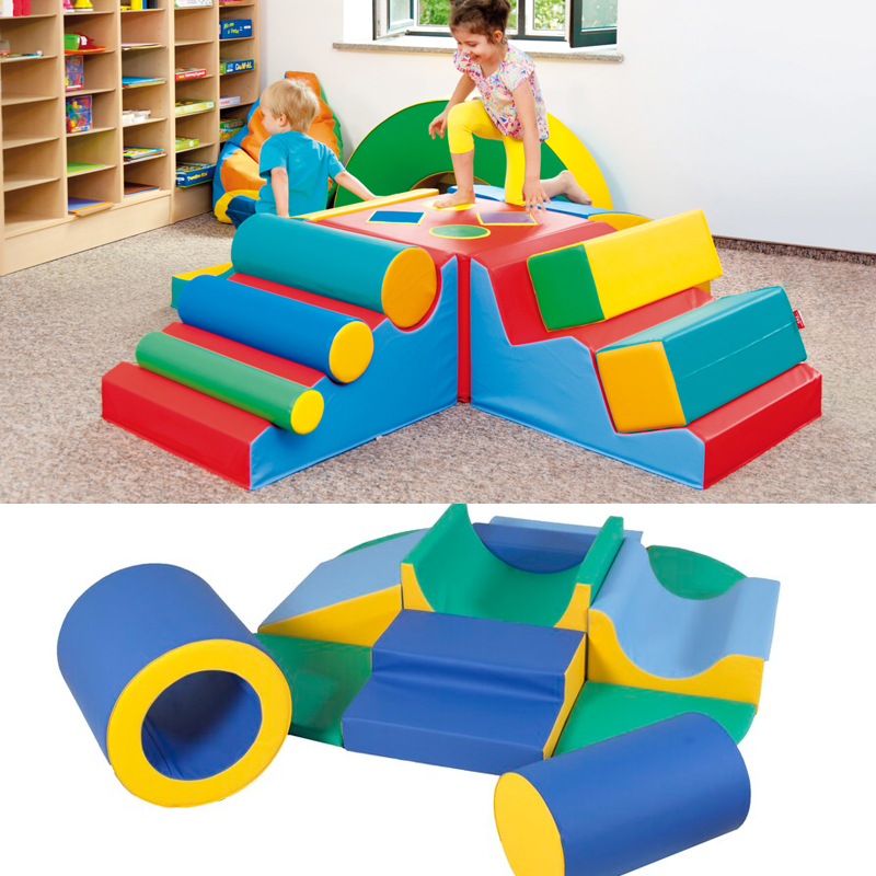 Etag software multifunctional combined early education hall children feel integrated soft bag drill roller climbing step teaching aids equipment