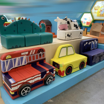 Boutique childrens sofa taxi train fire truck seat early childhood education center soft cartoon back sofa