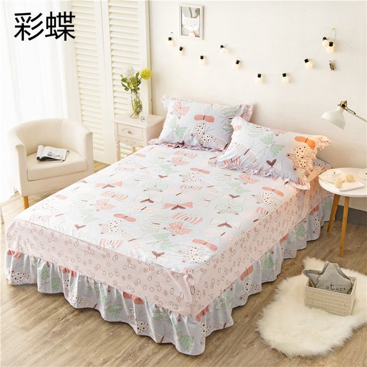 Bông giường trải giường váy phong cách mùa hè trải giường cotton trải giường 1.8 m 1.5 m non-slip bảo vệ bìa giường váy mảnh duy nhất