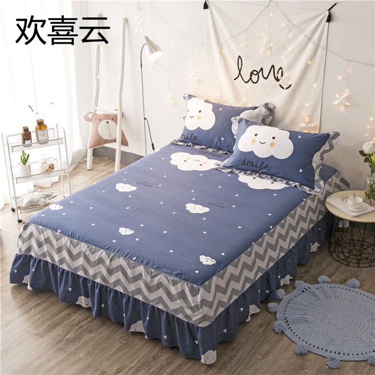 Bông giường trải giường váy phong cách mùa hè trải giường cotton trải giường 1.8 m 1.5 m non-slip bảo vệ bìa giường váy mảnh duy nhất