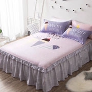 Cartoon giường bông váy trong một khăn trải giường mảnh 1,5m 1.8m bông nệm bụi nắp bảo vệ trượt khăn trải giường - Váy Petti